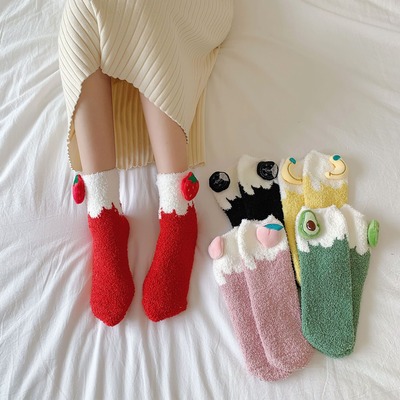 Sweet fruits fleece socks