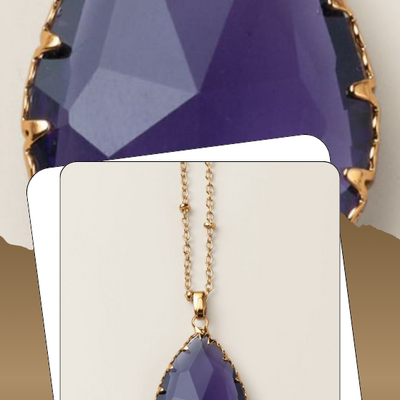 Violet dewdrop pendant necklace - final sale - Thumbnail 2