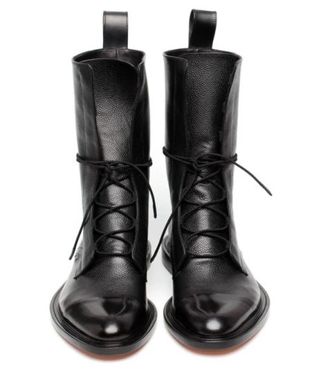 mens black leather high ankle boots