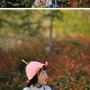 Handmade Cherry Blossom Peach Pink Fairy Flower Cute Wool Hat-2