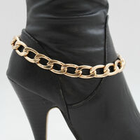 Women Gold Metal Boot Chain Links Shoe Charm Western Fashion Jewelry Classy Style - Thumbnail 1