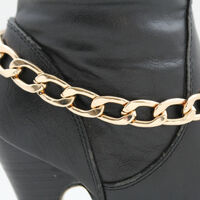 Women Gold Metal Boot Chain Links Shoe Charm Western Fashion Jewelry Classy Style - Thumbnail 2
