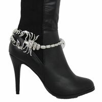 Women Silver Metal Boot Chain Scorpion Shoe Charm Western Fashion Jewelry  - Thumbnail 3