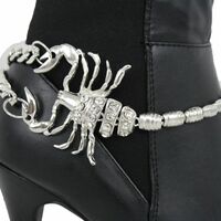 Women Silver Metal Boot Chain Scorpion Shoe Charm Western Fashion Jewelry  - Thumbnail 2