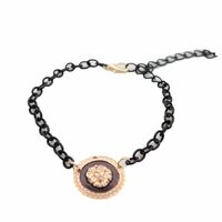 Women Black Metal Boot Chain Gold Lion Coin Medallion Shoe Charm Western Fashion Jewelry  - Thumbnail 2