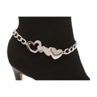 Women Silver Metal Boot Chain Love Heart Shoe Charm Western Fashion Jewelry  - Thumbnail 9