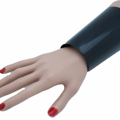 Women black color metal long cuff bracelet bling cool look fashion jewelry