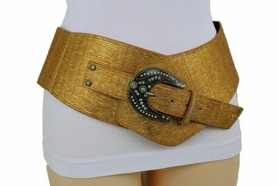 Dressy Rodeo Women Waist Hip Gold Wide Western Corset Belt Hip Waist Size S M