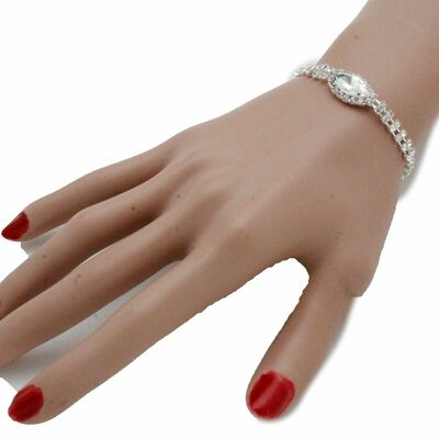 Women fashion jewelry silver metal chain basic bracelet simple classic bling