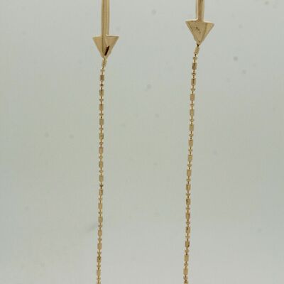 Women long metal fashion jewelry earrings red love bling heart big arrow