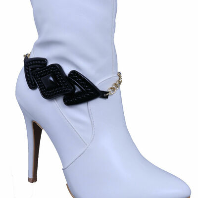 Women metal boot chain bracelet shoe bling arrow head 80's retro style charm