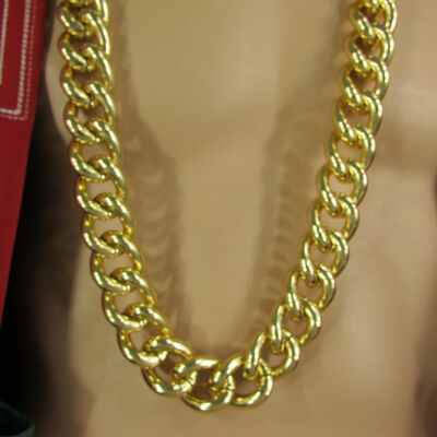 Men chunky metal thick chain link long necklace gold silver hip hop fashion