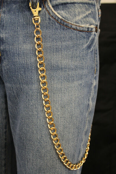 Men Long Basic Gold Metal Classy Wallet Chain Simple KeyChain Biker Jean Trucker