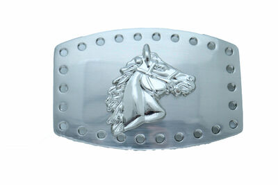 Men Western Cowboy Fashion Belt Buckle Silver Metal Rodeo Horse Riding Freedom