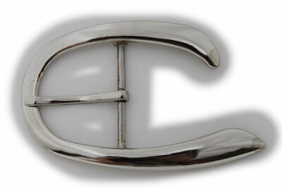 Men Women Basic Western Belt Buckle Classic Silver Metal Oval Shape No Belt