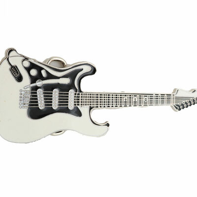 Men women electric guitar music silver metal belt buckle bike rocker black white