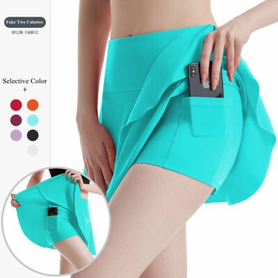 College style sports tennis skirt pants for women's high waist nude anti glare fitness short skirt