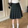 Women RED Plaid Skirt Outfit Plus Size Pleated Plaid Skirts Pleated Plaid Midi Skirt Holiday Outfit Knee Length Tennis Skirt-4