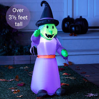 Adorable Wicked But Cute 3 1'2 Ft. Inflatable Halloween Witch - Thumbnail 1