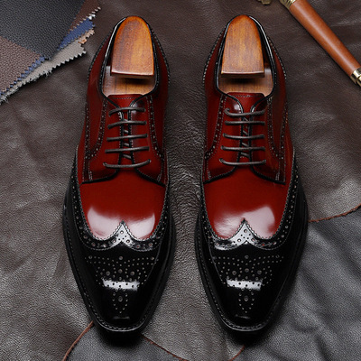 Men's pointed toe cowhide business men's Oxford leather shoes wear-resistant