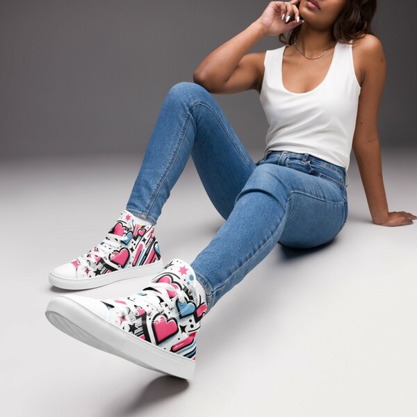 Womens high top canvas shoes 2