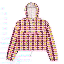 Mutli-color Hearts Womens cropped windbreaker