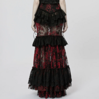 WOMEN RED GOTH PERSPECTIVE GORGEOUS SKIRT - Thumbnail 2