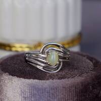 Natural Crysoberyl Cat's Eye Ring 925 Sterling Silver Ring Sharp Chatoyancy Cat's eye Effect (US 5.5) Ring for Women - Thumbnail 1