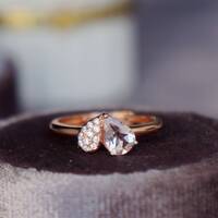 Natural Pink Morganite Ring Morganite Heart Ring 925 Sterling Silver  for Girl Friend Ring for Women as Gift US size 5 3/4 or 5.75 - Thumbnail 4