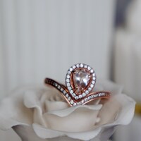 Natural Morganite Ring 925 Sterling Silver Ring for Women for Girl Gift for Anniversary for Birthday US size 6 1/4 - Thumbnail 3