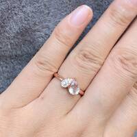 Natural Pink Morganite Ring Morganite Heart Ring 925 Sterling Silver  for Girl Friend Ring for Women as Gift US size 5 3/4 or 5.75 - Thumbnail 5