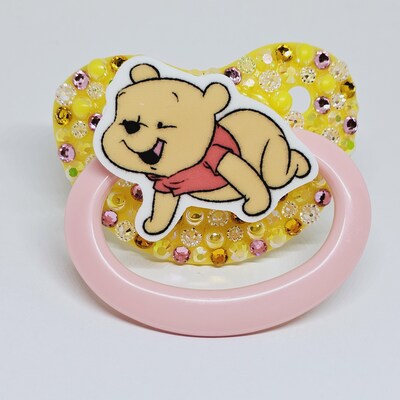 Pooh bear yellow/pink adult pacifier