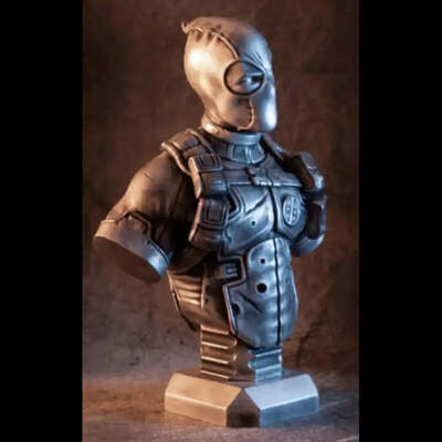 1/10 bust 90mm resin superhero model kit deadpool unpainted - Thumbnail 2