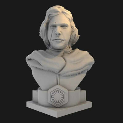 1/10 bust resin model kit ben solo star wars movie unpainted - Thumbnail 2