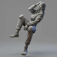 1/32 Resin Model Kit Modern Asian Beautiful Girl Fighter Master Unpainted - Thumbnail 2