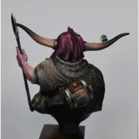 1/12 BUST 110mm Resin Model Kit Dwarf Gnome Rider Fairy Tales Unpainted - Thumbnail 1