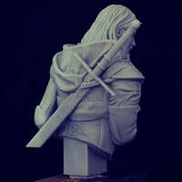 1/12 BUST Resin Model Kit Wanderer White Butcher Witch Killer Biker Unpainted - Thumbnail 2