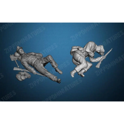1/16 2pcs resin model kit german soldiers on rest infantry ww2 unpainted