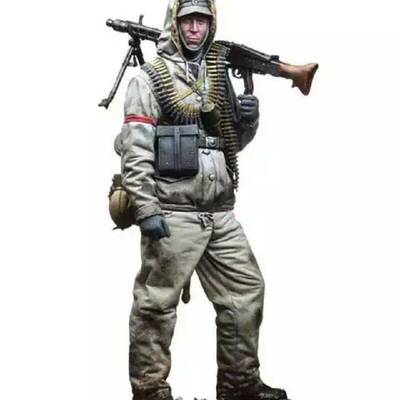 1/16 resin model kit german soldier machine gunner mg-42 ww2 unpainted