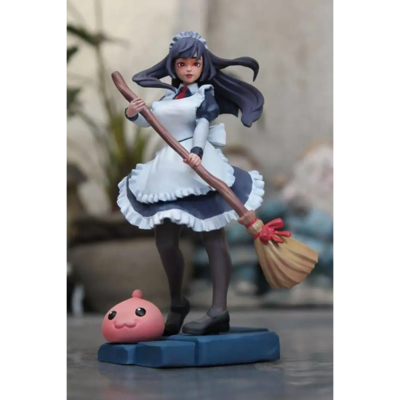 1/18 100mm 3D Print Model Kit Asian Beautiful Girl Housemaid Unpainted