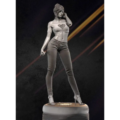 1/18 Resin Model Kit Modern Beautiful Girl Singer Unpainted