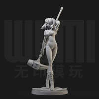 1/18 Resin Model Kit Beautiful Girl Fighter Monster Slayer Fantasy Unpainted - Thumbnail 1