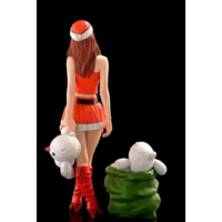 1/22 85mm Resin Model Kit Christmas Dress Beautiful Girl Santa Unpainted - Thumbnail 2