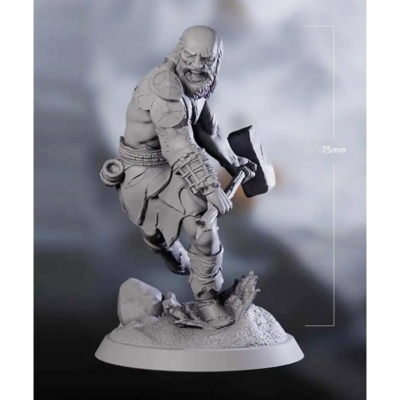 1/24 75mm 3d print model kit barbarian warrior unpainted