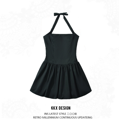 Sexy slim fit strappy halterneck dress and short skirt