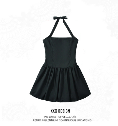 Sexy slim fit strappy halterneck dress and short skirt