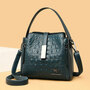 Fashion Crocodile Pattern Single Buckle Double Zippers Crossbody Bag Tote Messenger Bag Shoulder Bags Handle Handbags Satchel Bags  -2