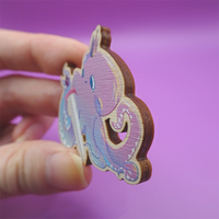 Octopus Prince Wooden Pin - Thumbnail 2