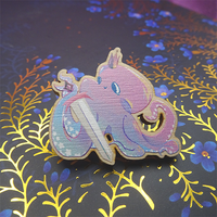 Octopus Prince Wooden Pin - Thumbnail 3