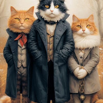Victorian cats 2 cross stitch pattern